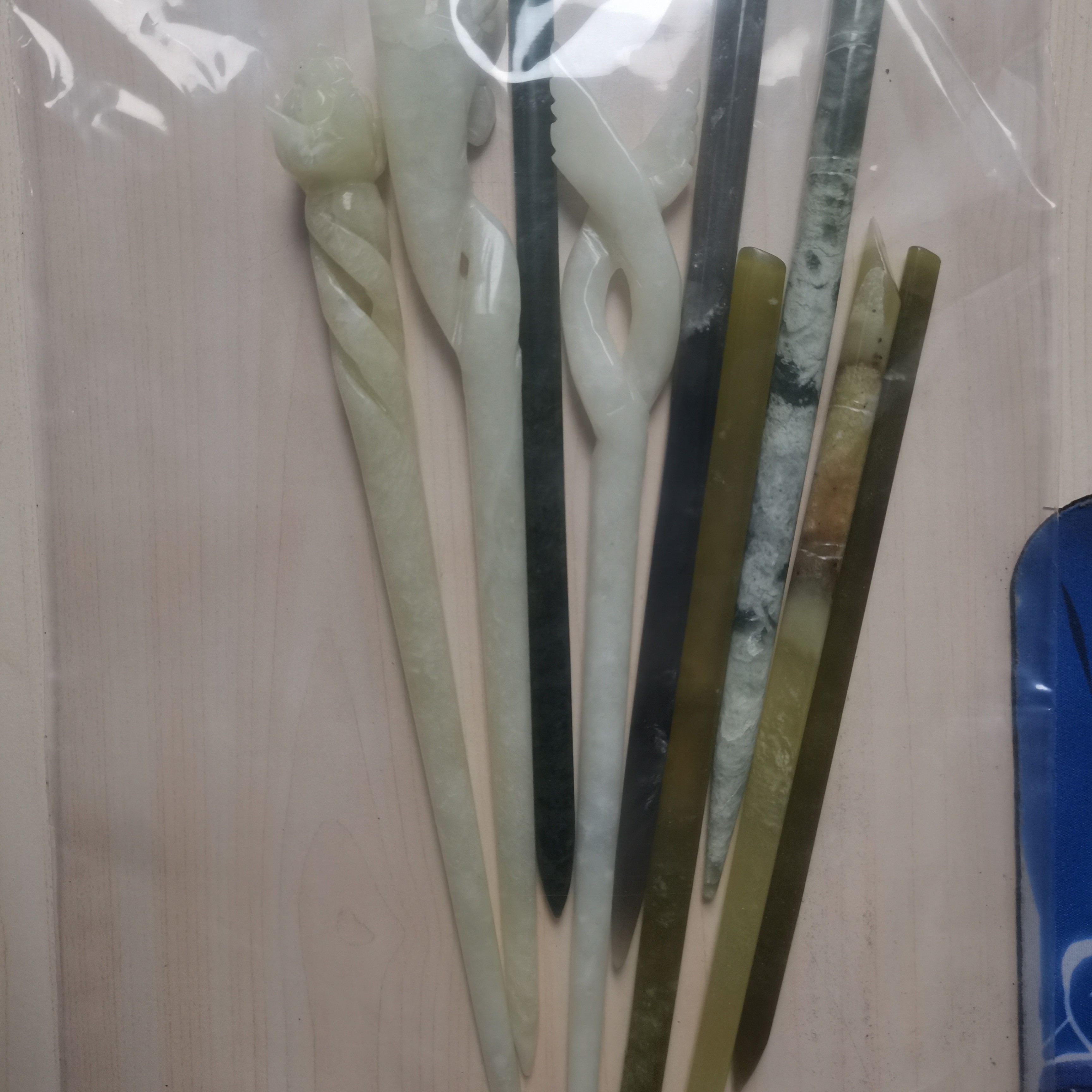 岫玉发簪手工饰品