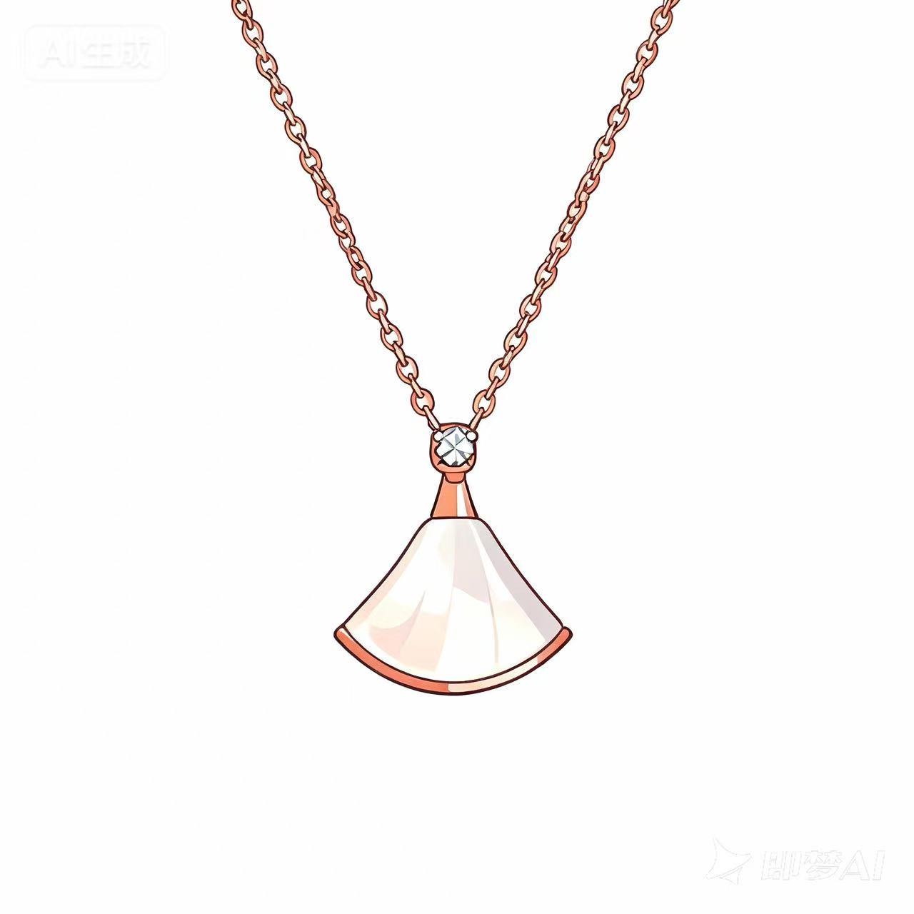 合金贝壳项链 真正高版 扇子项链 厚镀18K 支持对比