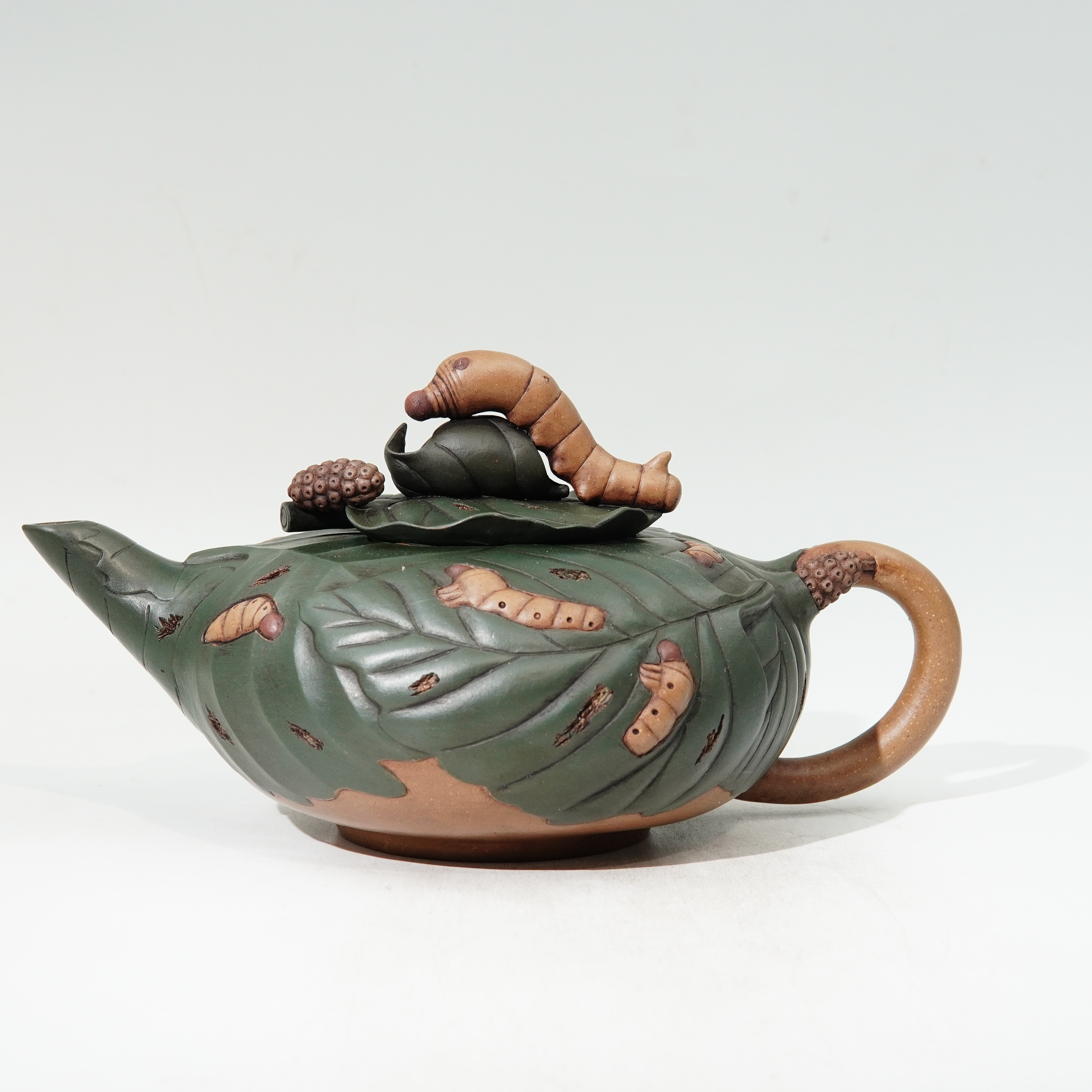 蚕宝宝-蒋蓉陶艺-紫砂七老-绿泥-530cc，PLZYJRTY260101002