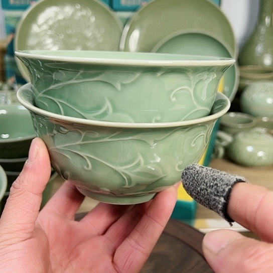 耀州窑瓷器5.5玉兰碗2只