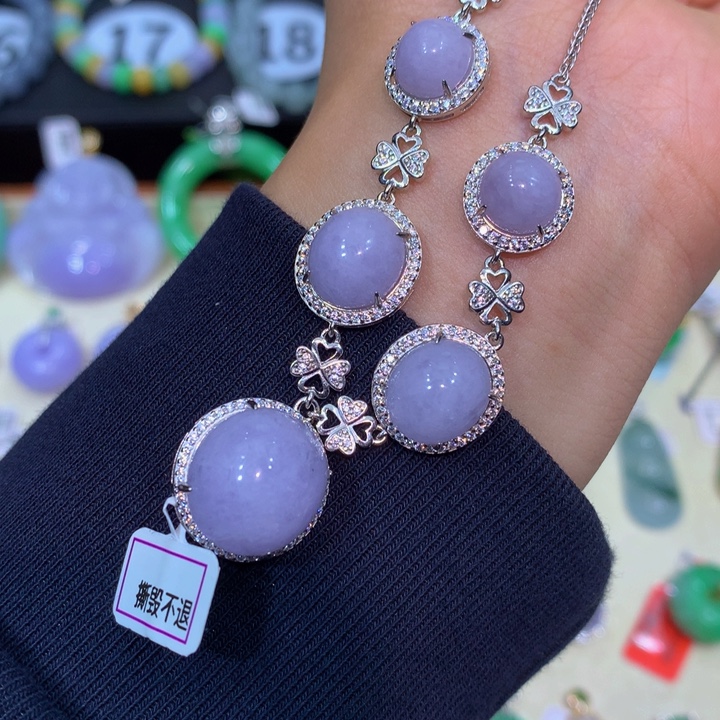 翡翠银S925镶嵌颈饰