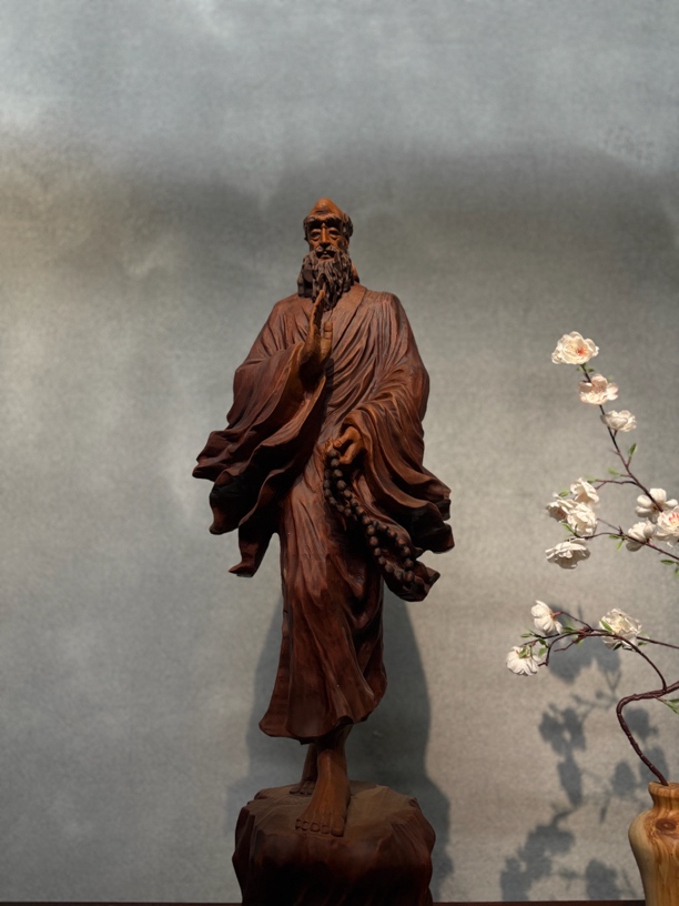 【行亦禅·达摩】纯手工工艺花梨木木雕作品玄关书房客厅艺术摆件