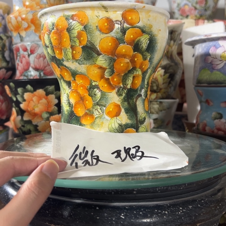 景德镇手绘花盆满38包邮偏远地区除外