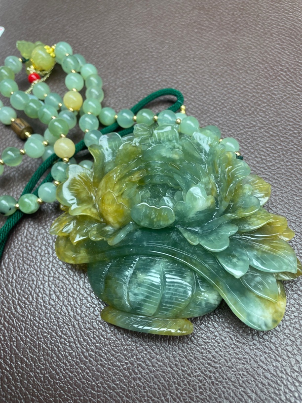 天然岫玉玉石王花玉蓝水花篮