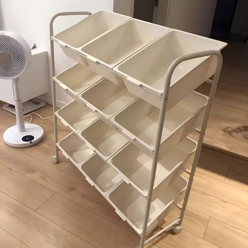 儿童玩具收纳架移动宝宝置物玩具架分类整理箱多层家用储物柜铁艺