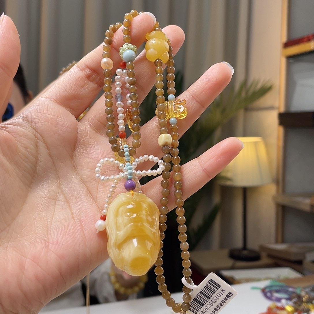 蜜蜡手绳未镶嵌蜜蜡吊坠