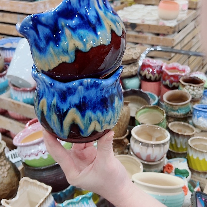 有孔，凑单福利满10元发货陶瓷多肉花盆！