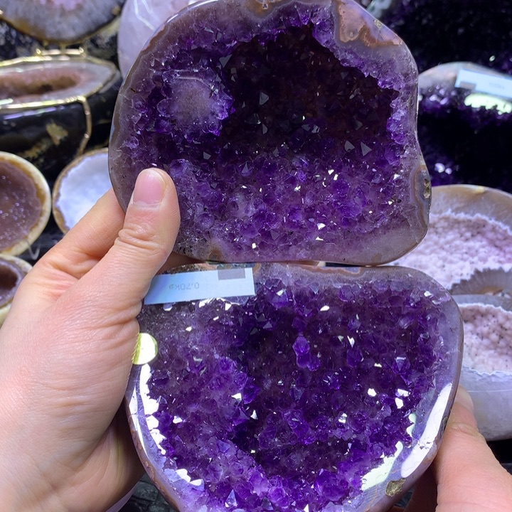 水晶乌拉圭抛光紫晶盆未镶嵌