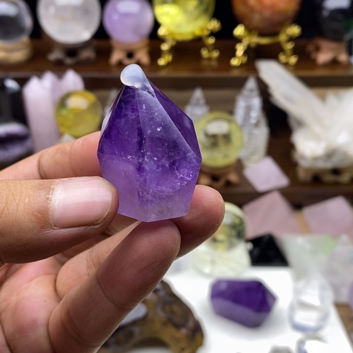 天然紫水晶柱摆件5