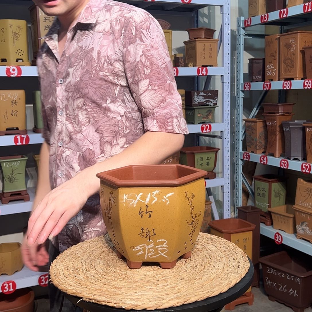 天心紫砂手工花盆