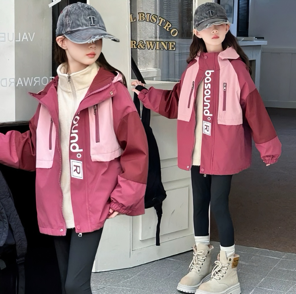 【冬季新款冲锋衣】儿童三合一冲锋衣外套女童休闲外套