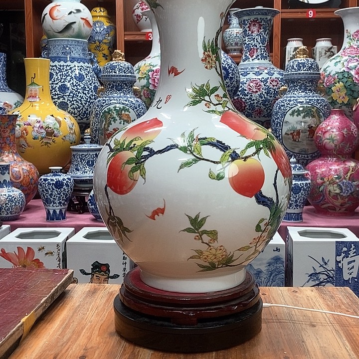 涵***哥景德镇陶瓷手工手绘花瓶摆件