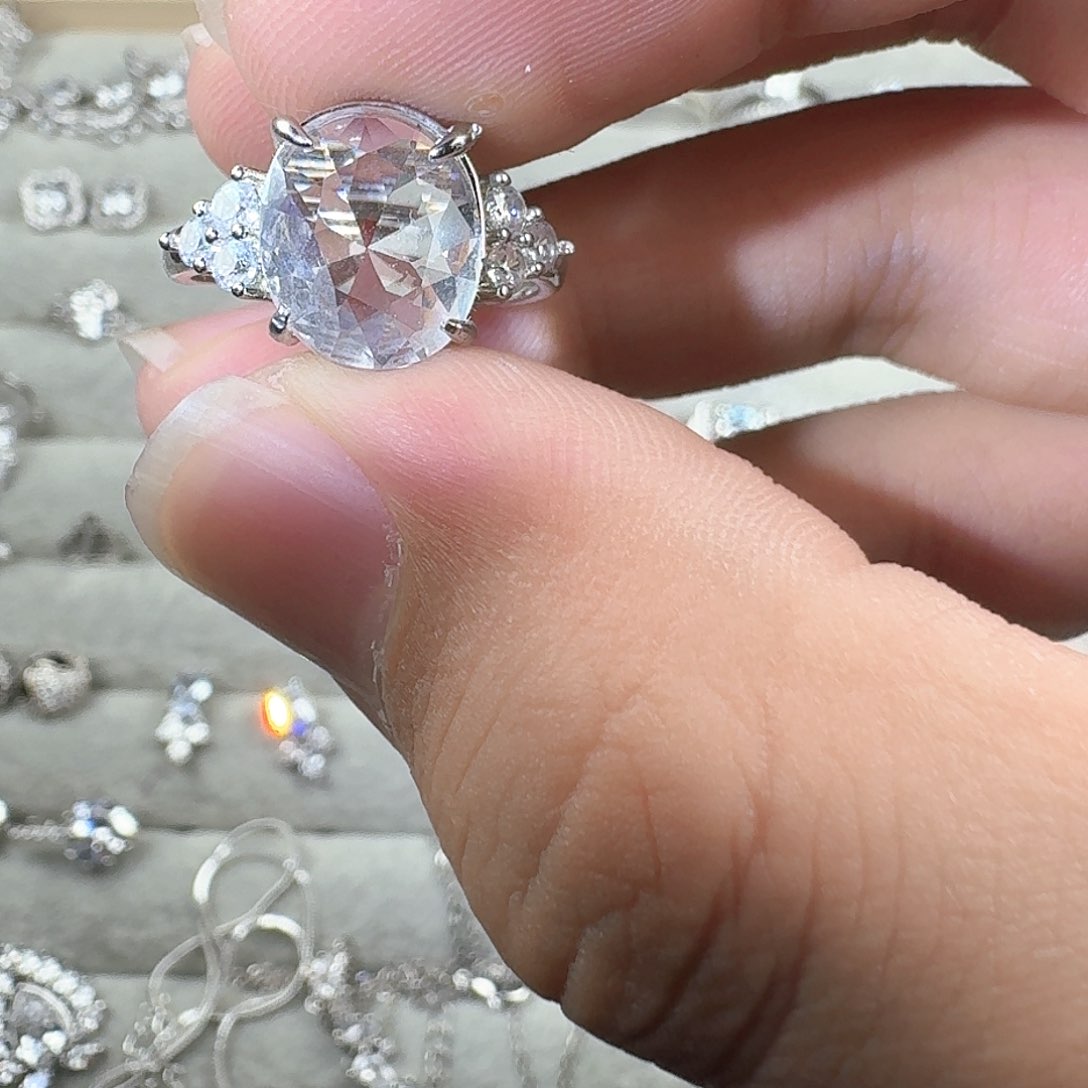 芙蓉石戒指银S925镶嵌