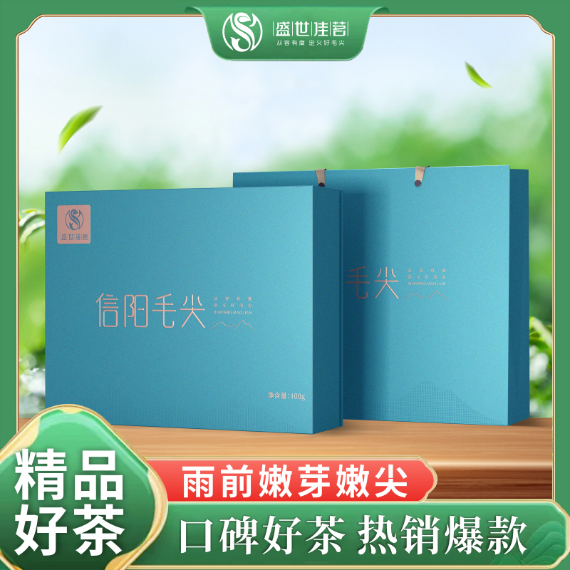 2025年新茶信阳毛尖雨前小芽小尖绿茶河南原产嫩芽礼盒装100g
