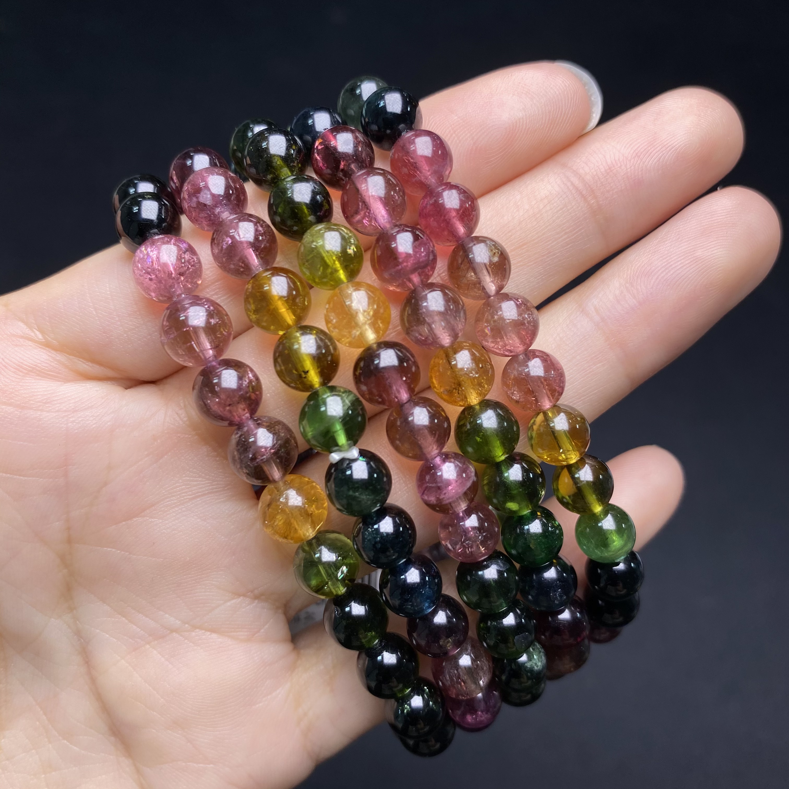 q195 天然碧玺手链多样性发一