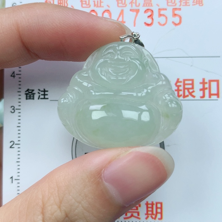 翡翠颈饰银S925镶嵌天然翡翠a货