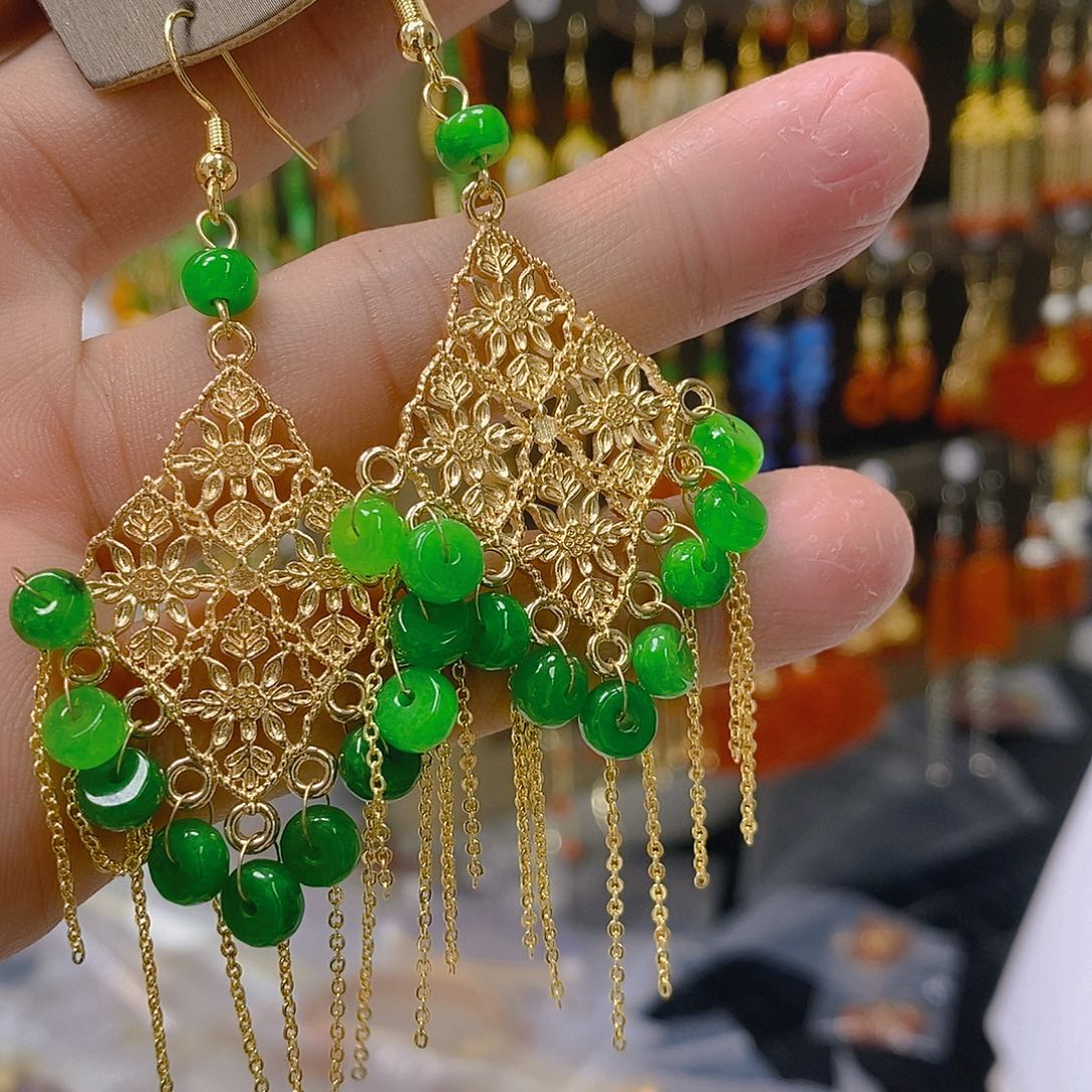 翡翠合金耳饰翡翠