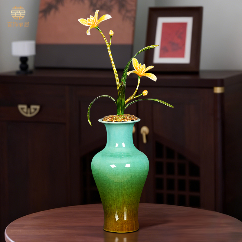 新中式仿古花瓶摆件客厅插花装饰品博古架酒柜玄关装饰品乔迁礼物