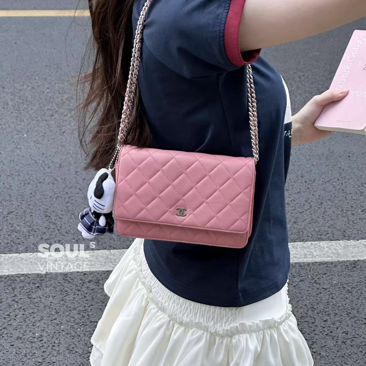 95新 Chanel/香奈儿 Chanel 粉红色羊皮 经典woc链条包/643451772