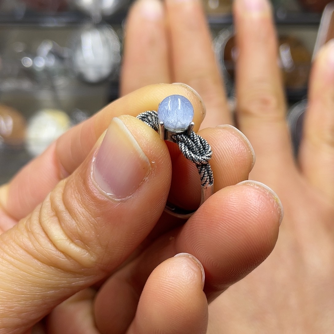 【闪购商品】水晶珠宝半成品银S925镶嵌戒指