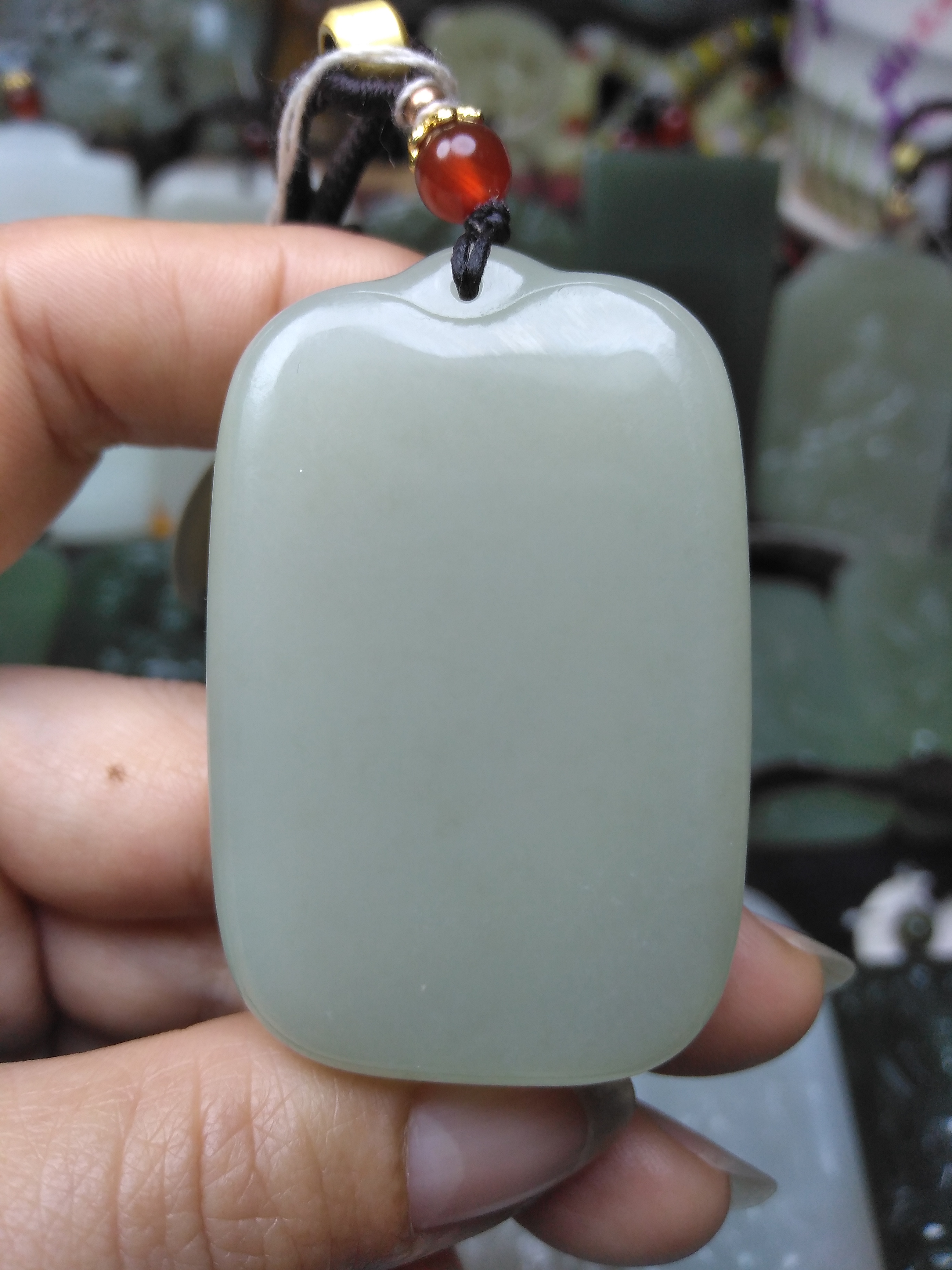 和田玉山料平安无事牌