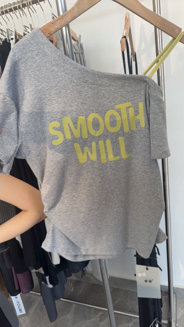 65g印花短袖字母休闲风修身型T恤时尚抽绳城市机能风