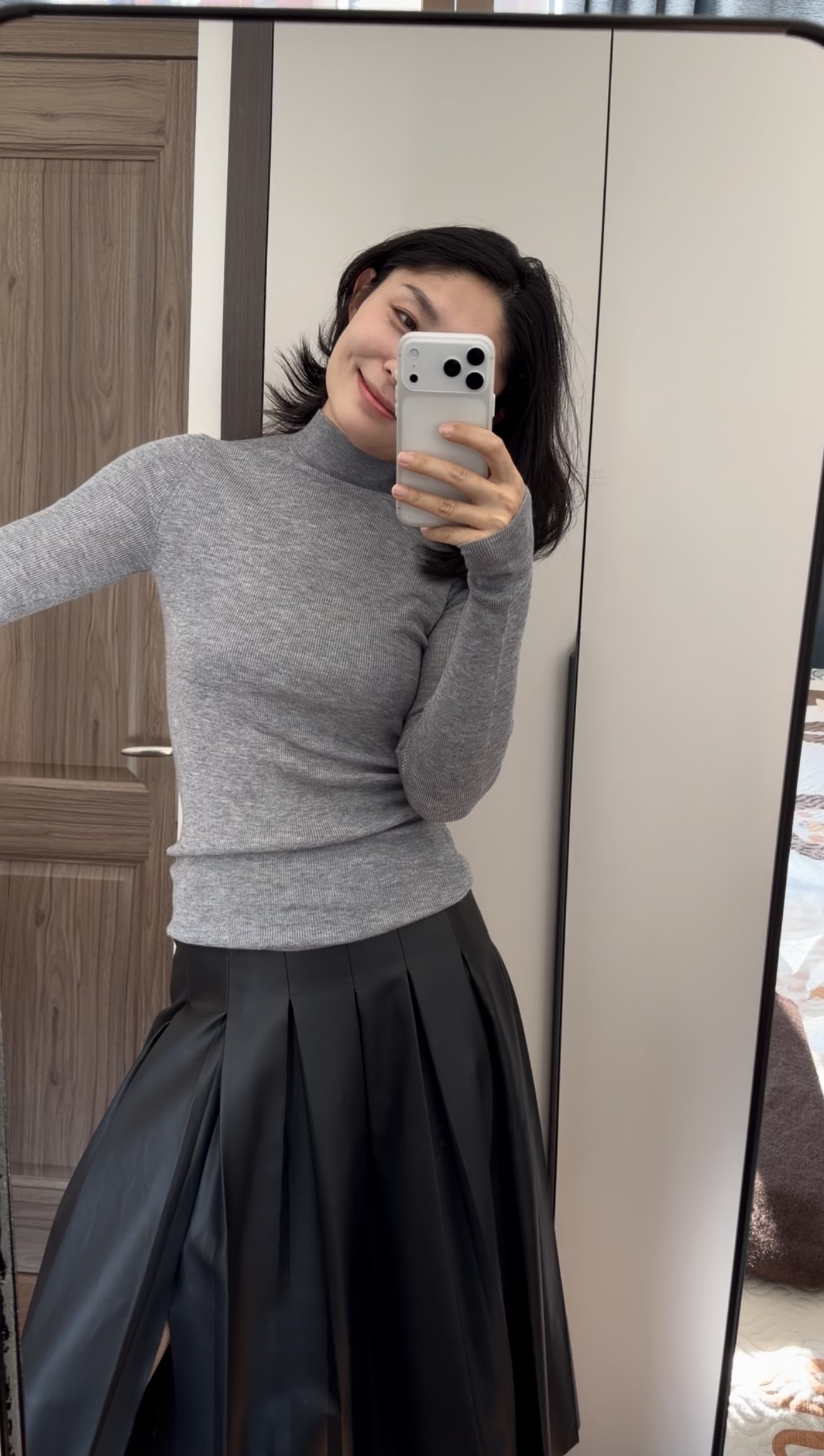 女士冬季羊毛高领中领针织打底衫毛衣显瘦好搭配可机洗