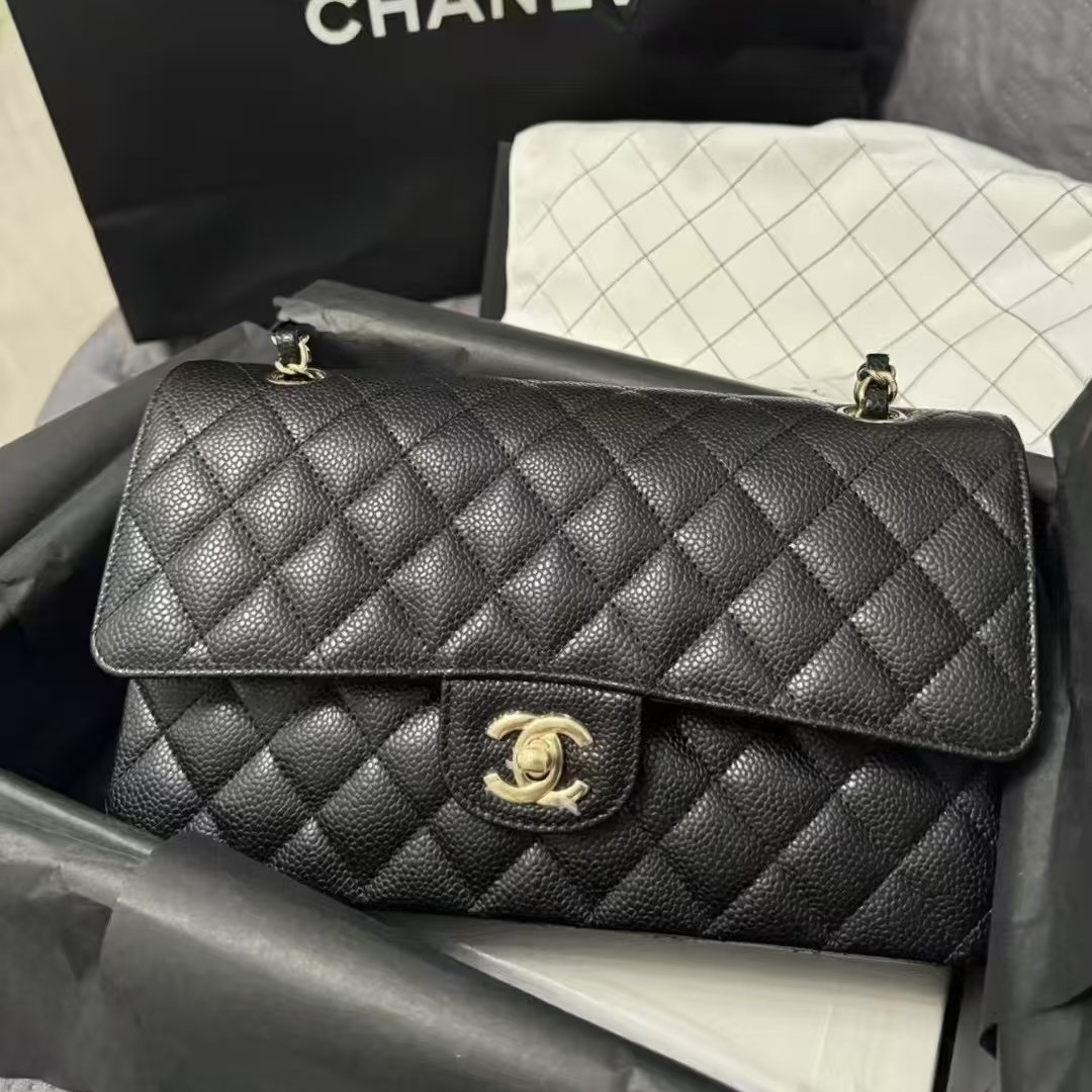 未使用 Chanel/香奈儿 黑金CF中号 23年芯片款 单肩口盖包