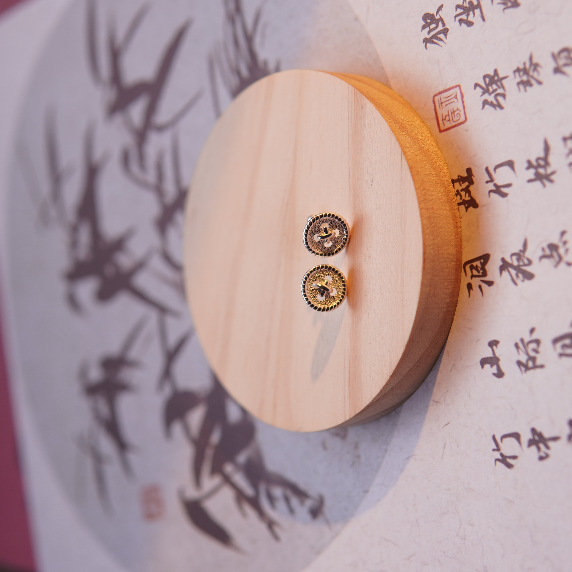 足银耳饰 苗人匠银坊 足银纯手工 百搭 纽扣小耳钉螺帽耳堵防丢