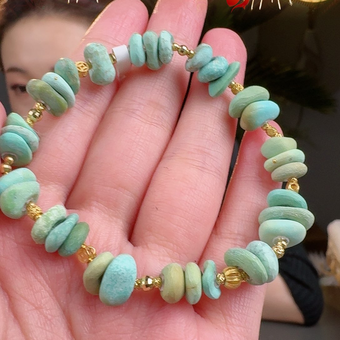 绿松石珠宝奇石18K金镶嵌