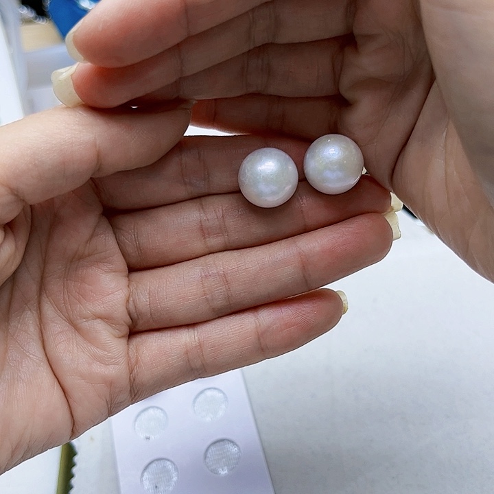 淡水珍珠耳饰银S925镶嵌