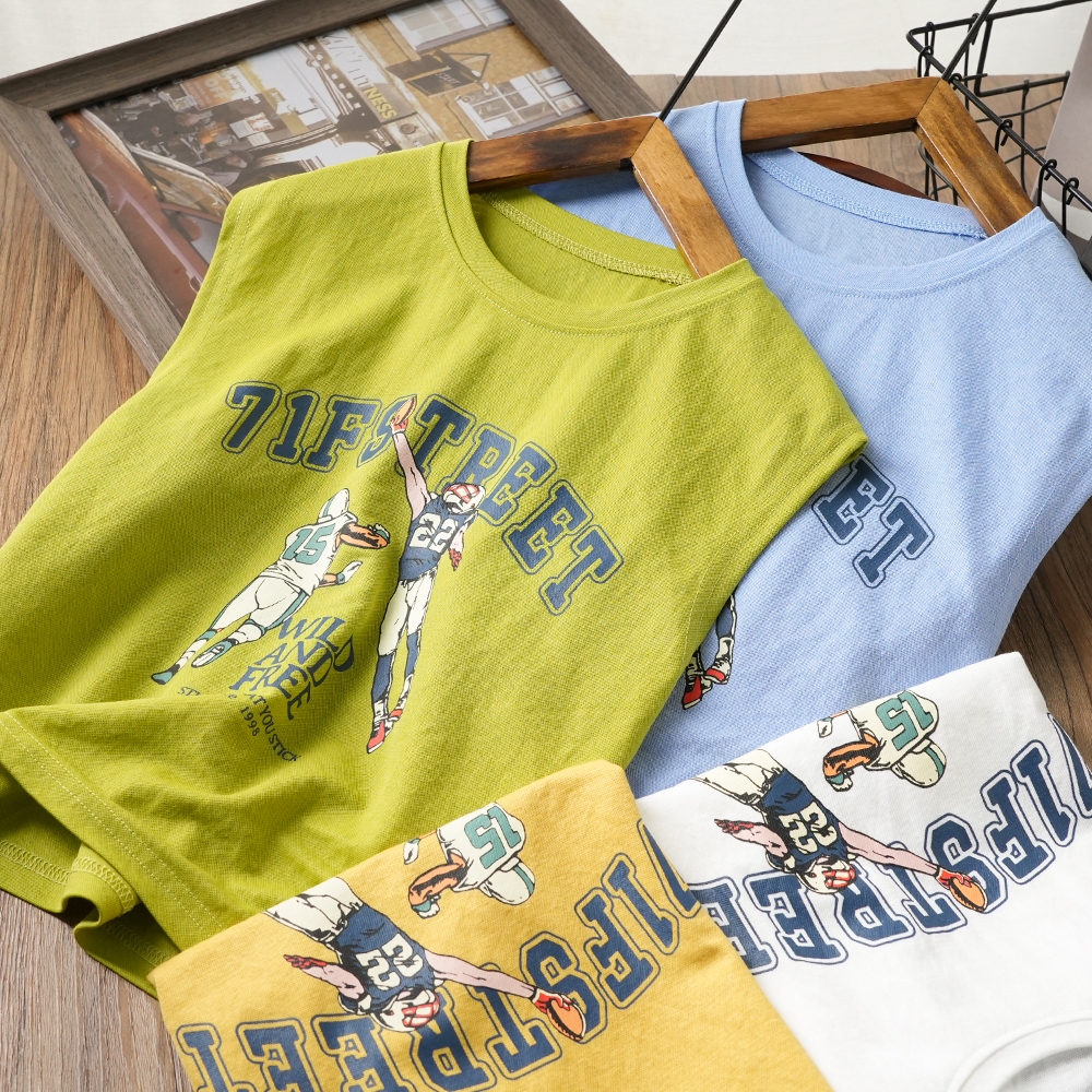 儿童休闲卡通运动夏季背心日常男童帅气无袖圆领中大童上衣6726