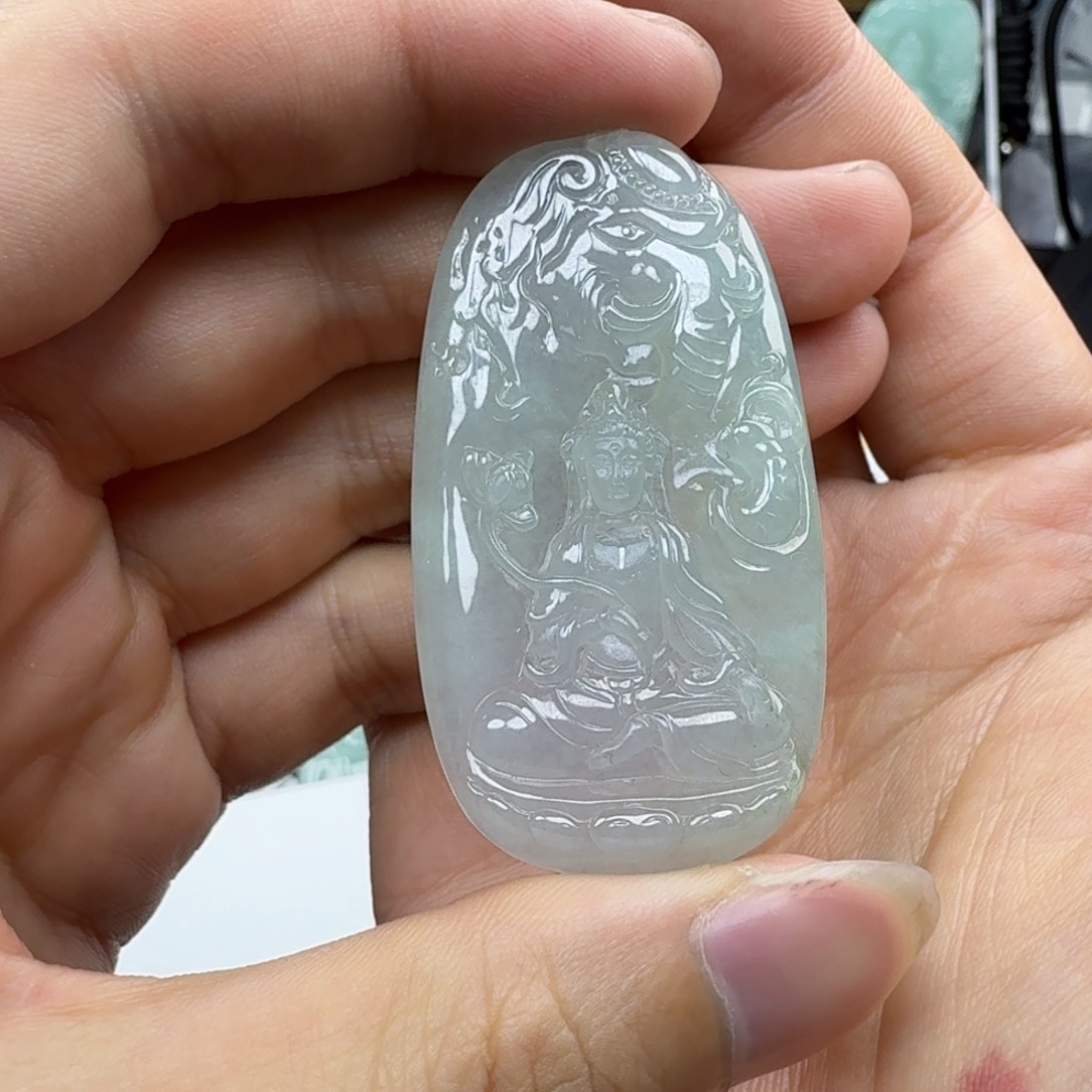 翡翠颈饰未镶嵌缅甸翡翠，普贤