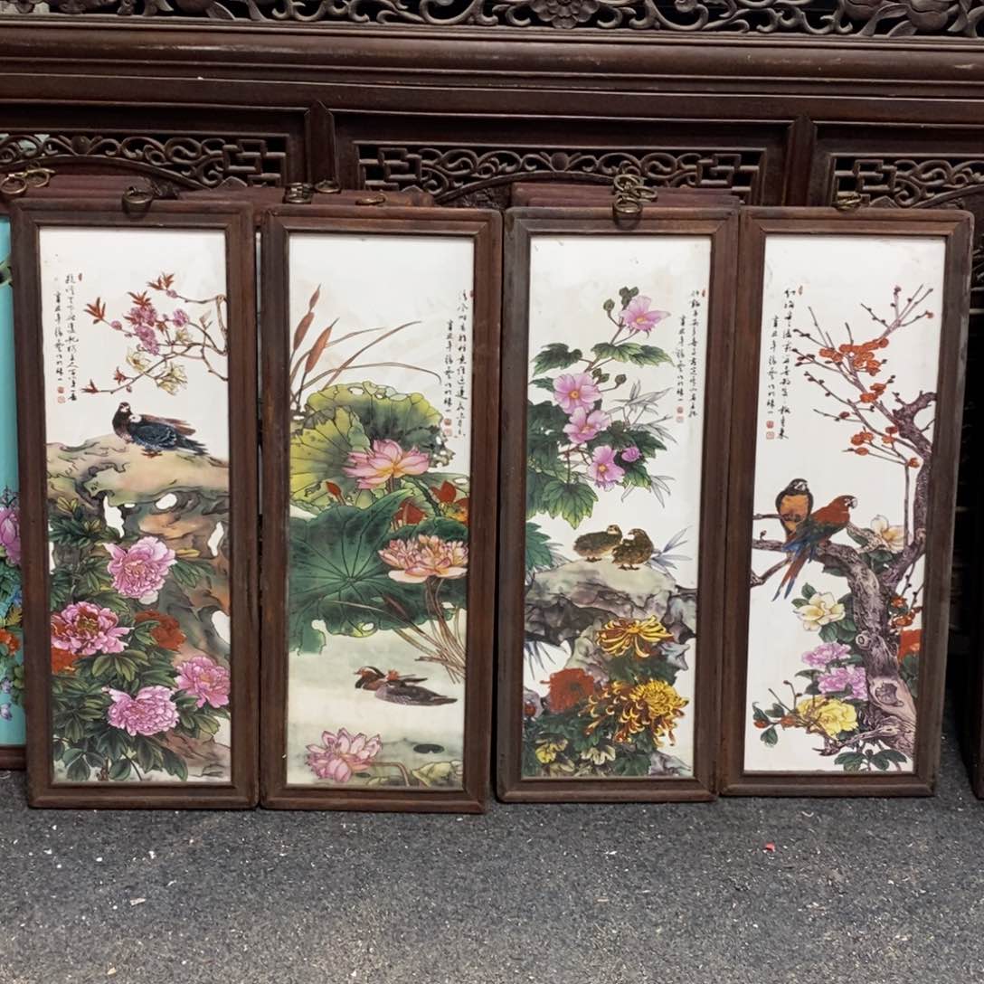 瓷片55*21*4 景德镇瓷板画柴窑烧制