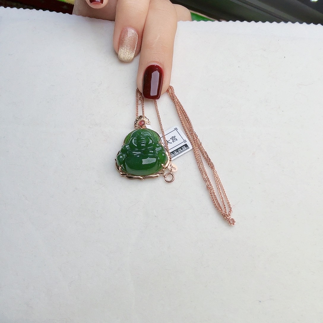 和田玉（碧玉）吊坠(赠链)未镶嵌吐***?