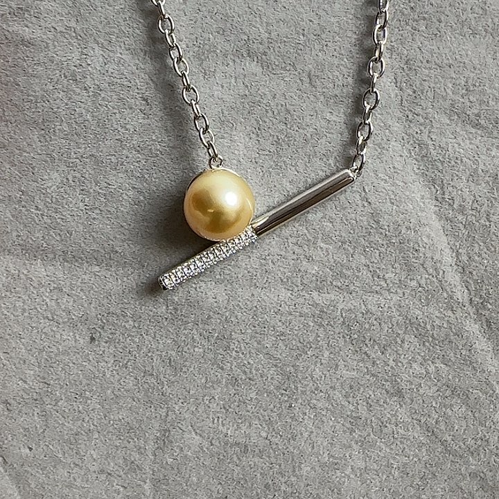 海水珍珠颈饰银S925镶嵌