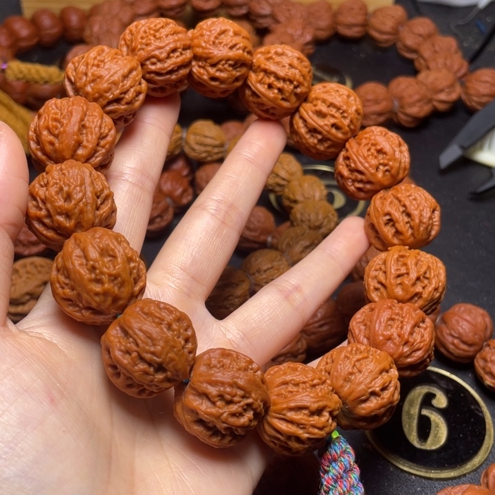 把件文玩核桃肉纹珊瑚矮桩