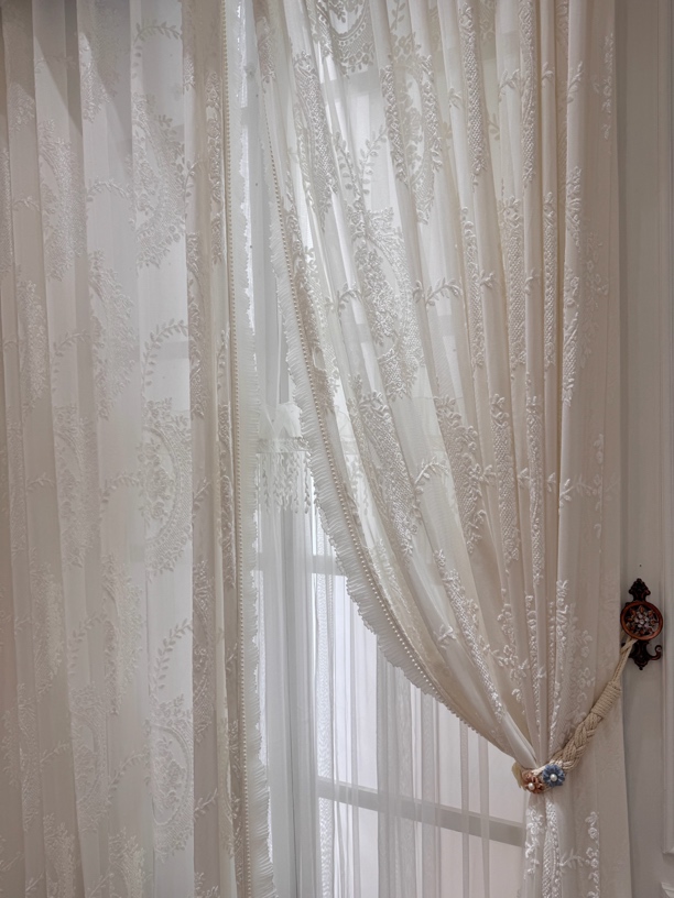 法式洛可可高级感割绒浮雕纱洛可可镜中花亮面绒感加厚重磅防晒纱