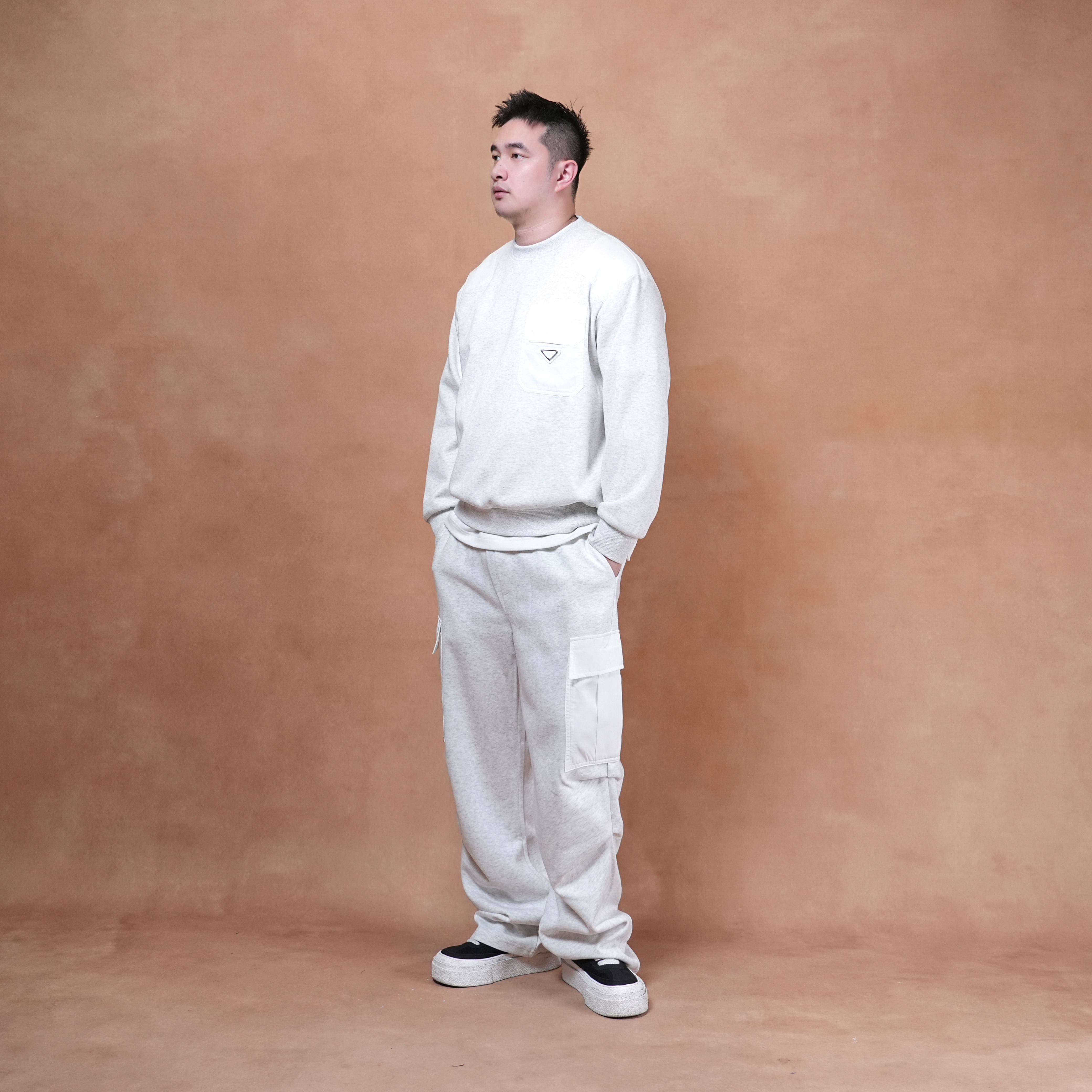 马丁叔叔  秋季新款休闲时尚复古风圆领卫衣上衣裤子