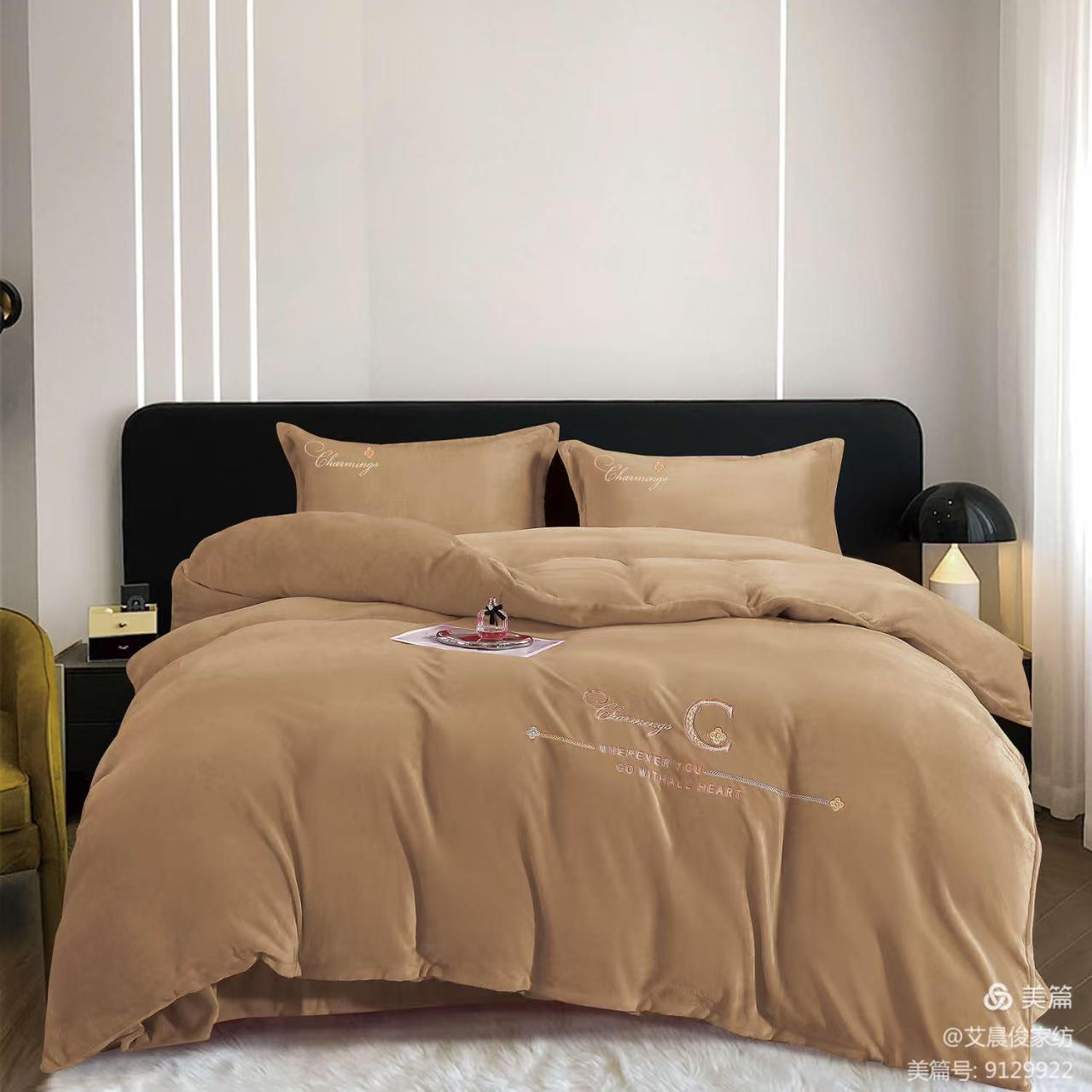 加厚牛奶绒四件套，加大码