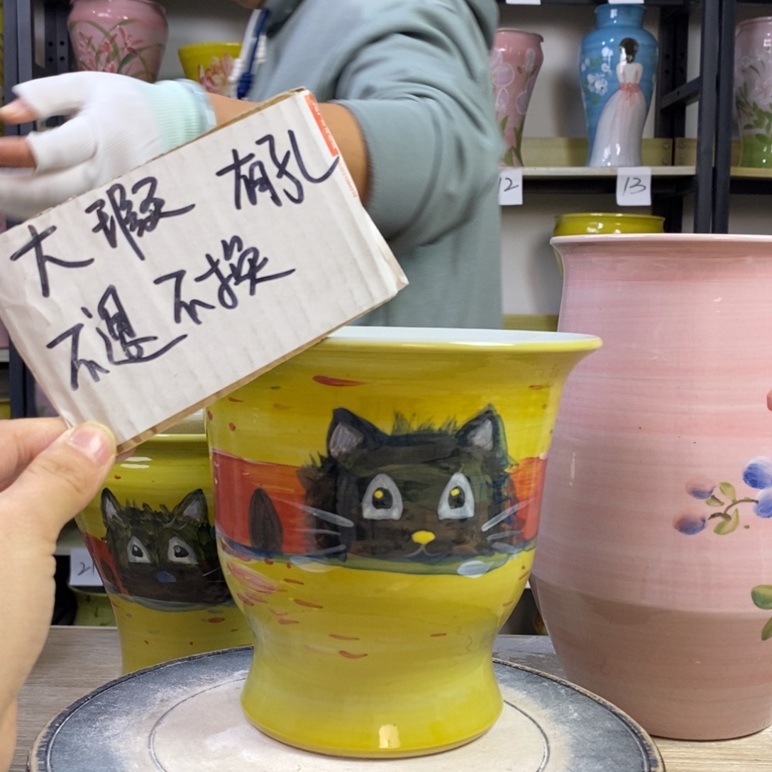 景德镇手工手绘陶瓷花盆