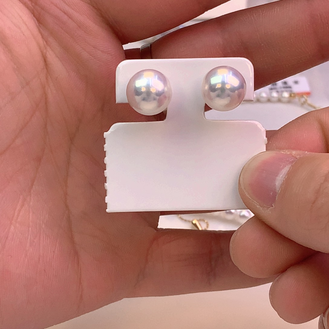 淡水珍珠耳饰18K金镶嵌