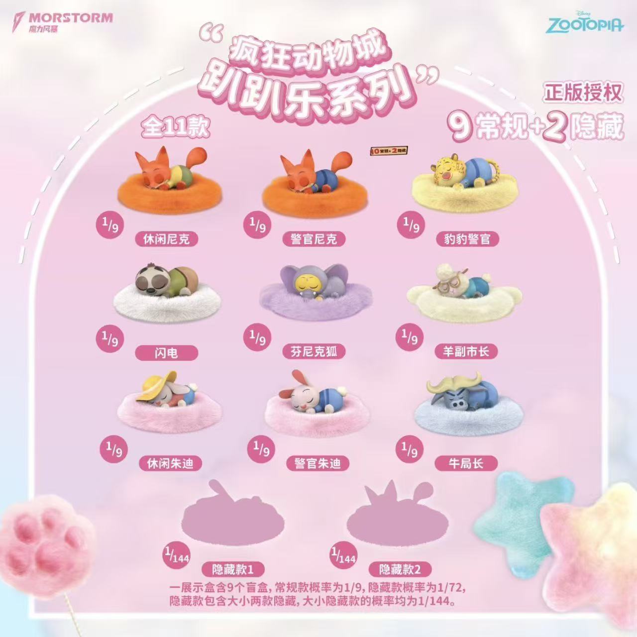[代拆]迪士尼正版疯狂动物城趴趴乐系列盲盒朱迪手办尼克周边