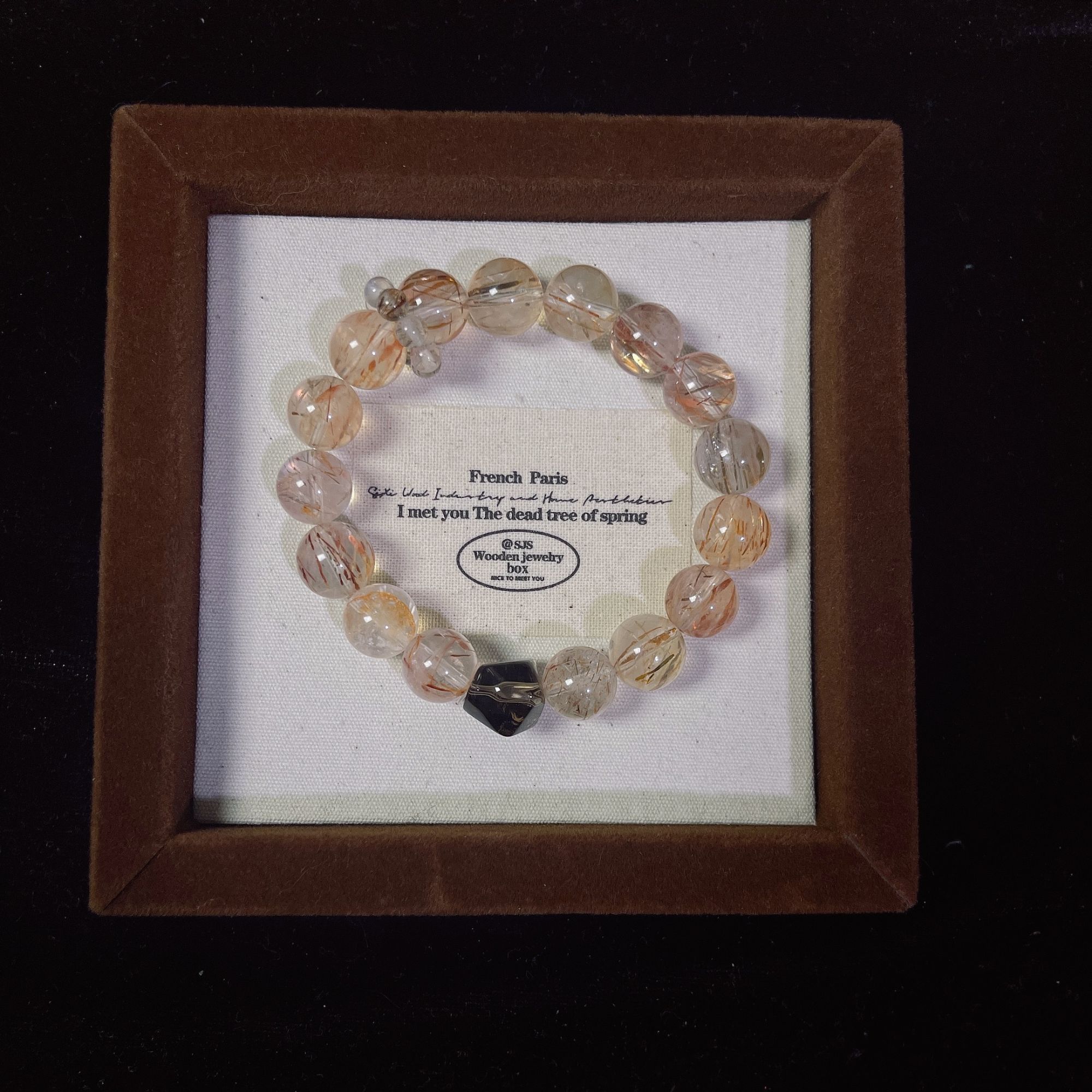 天然高品黑金超七茶水晶设计款手串多样发一