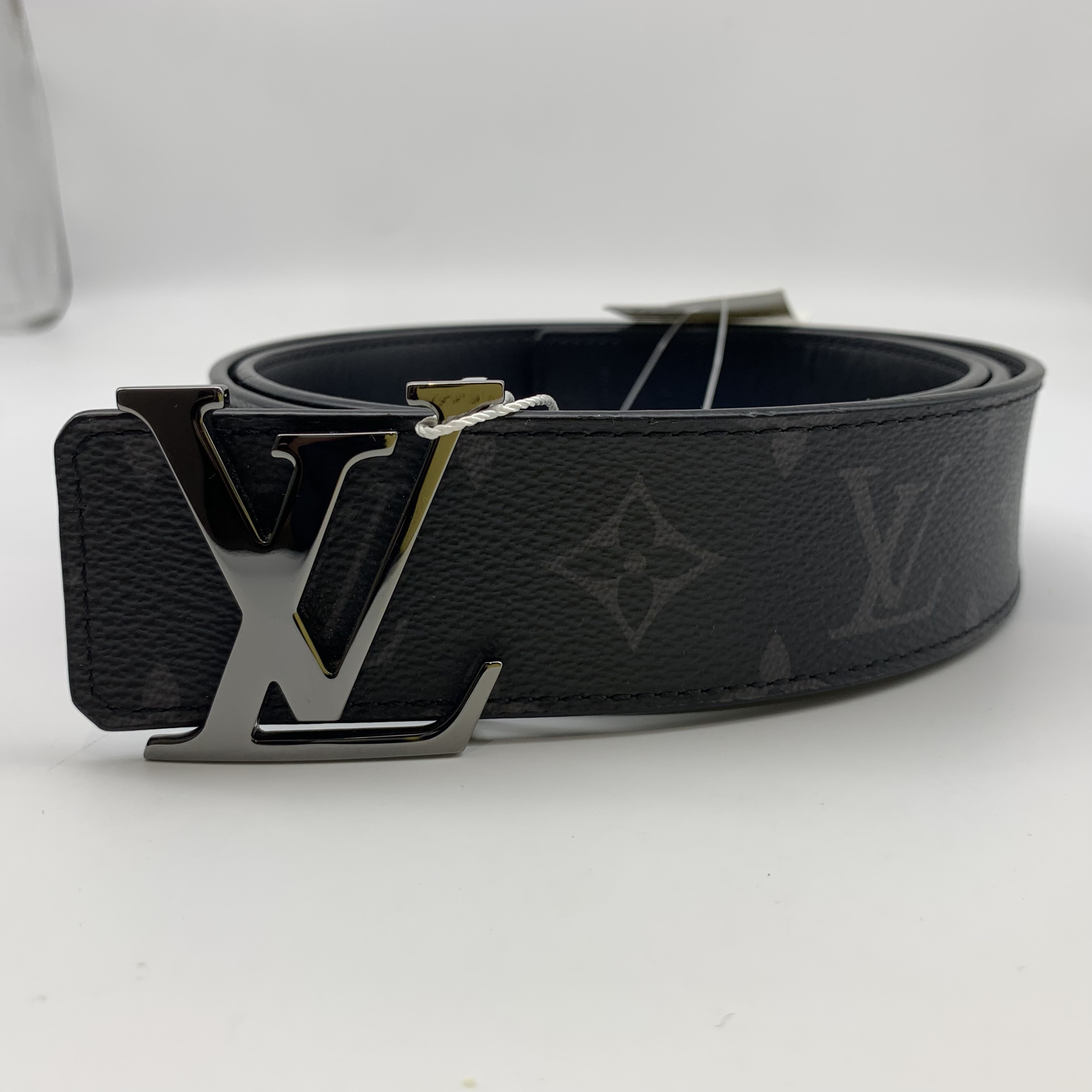 95新 LouisVuitton/路易威登 100码枪扣黑花双面腰带15089680