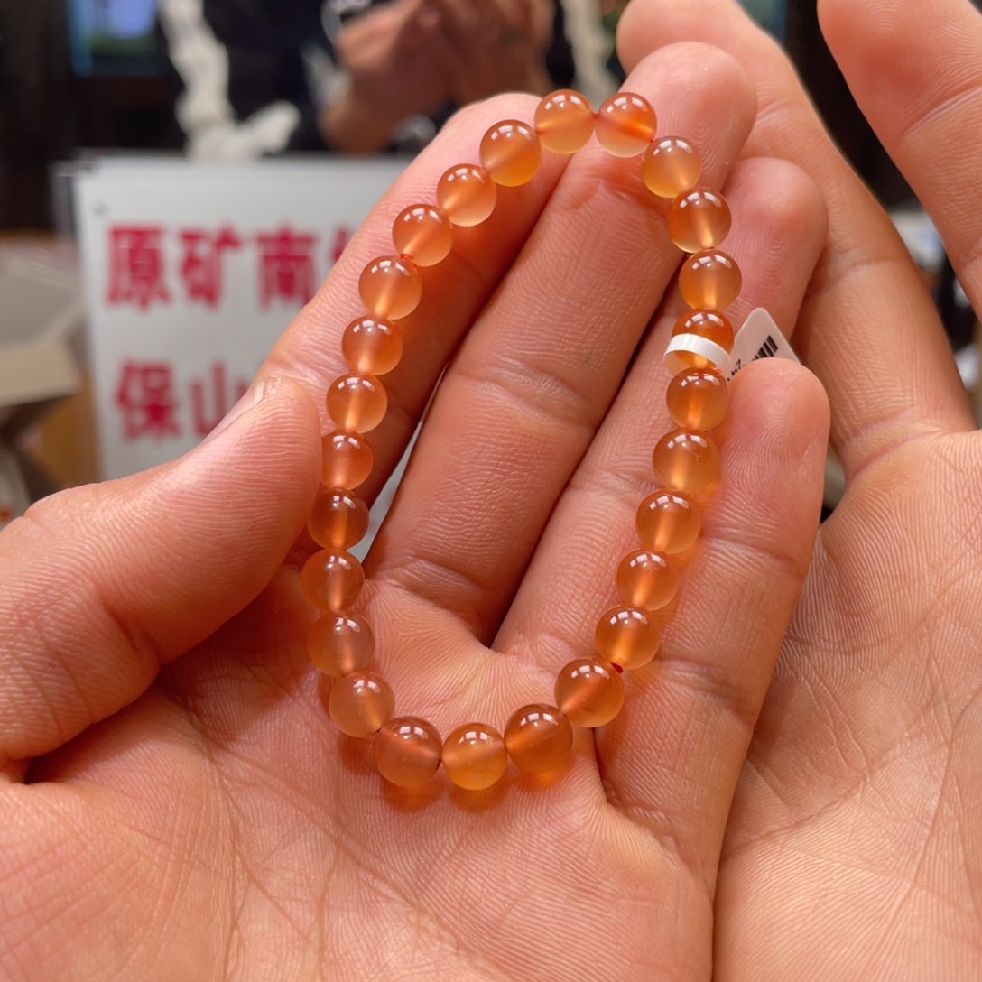 南红玛瑙小庄冰红单圈7mm未镶嵌24126-144