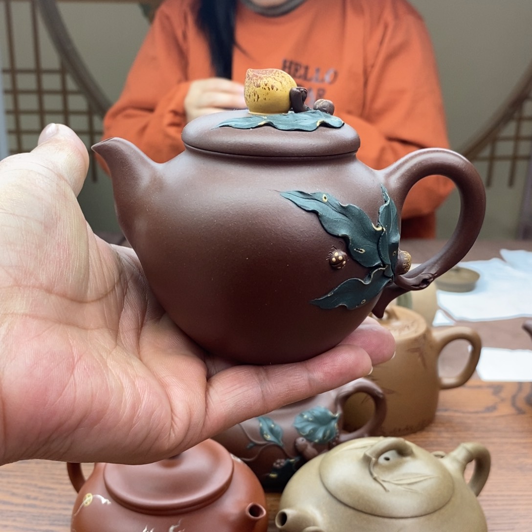 底槽青茶壶底槽清寿桃壶