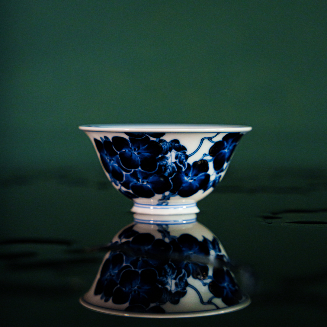 志纯窑凌霄花撇口杯（满容40cc）