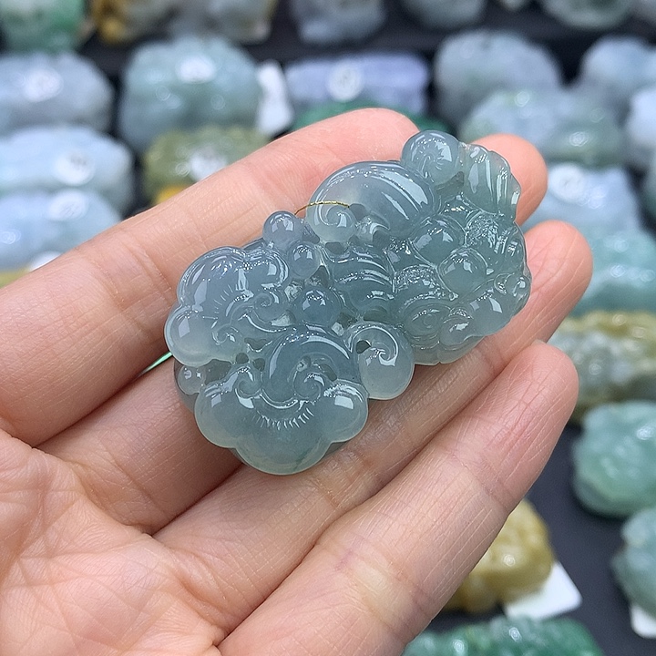 翡翠未镶嵌颈饰天然缅甸A货翡翠貔貅吊坠