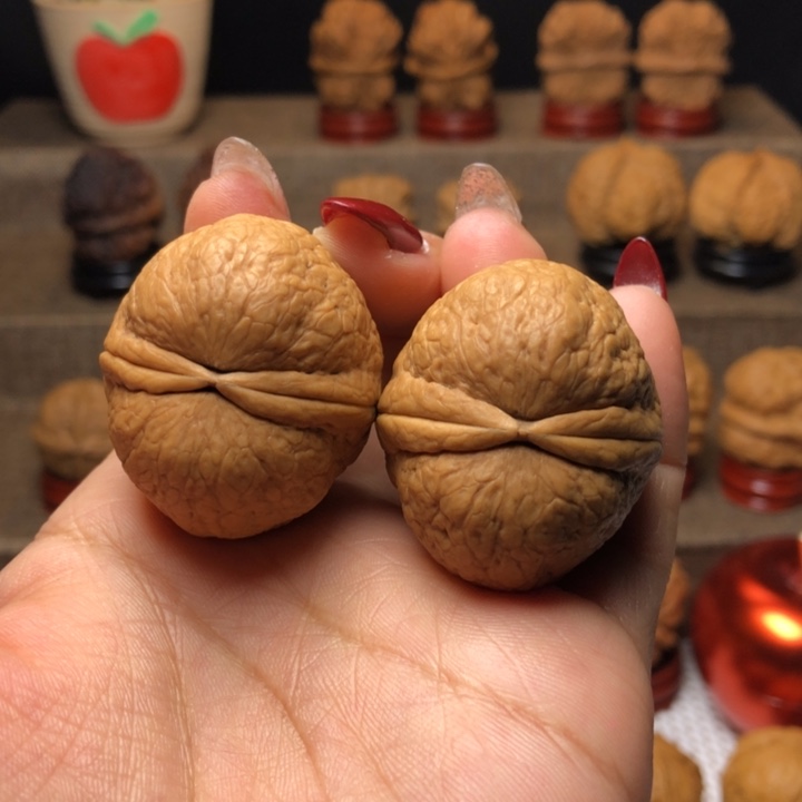 文玩核桃把件75仙鹤顶